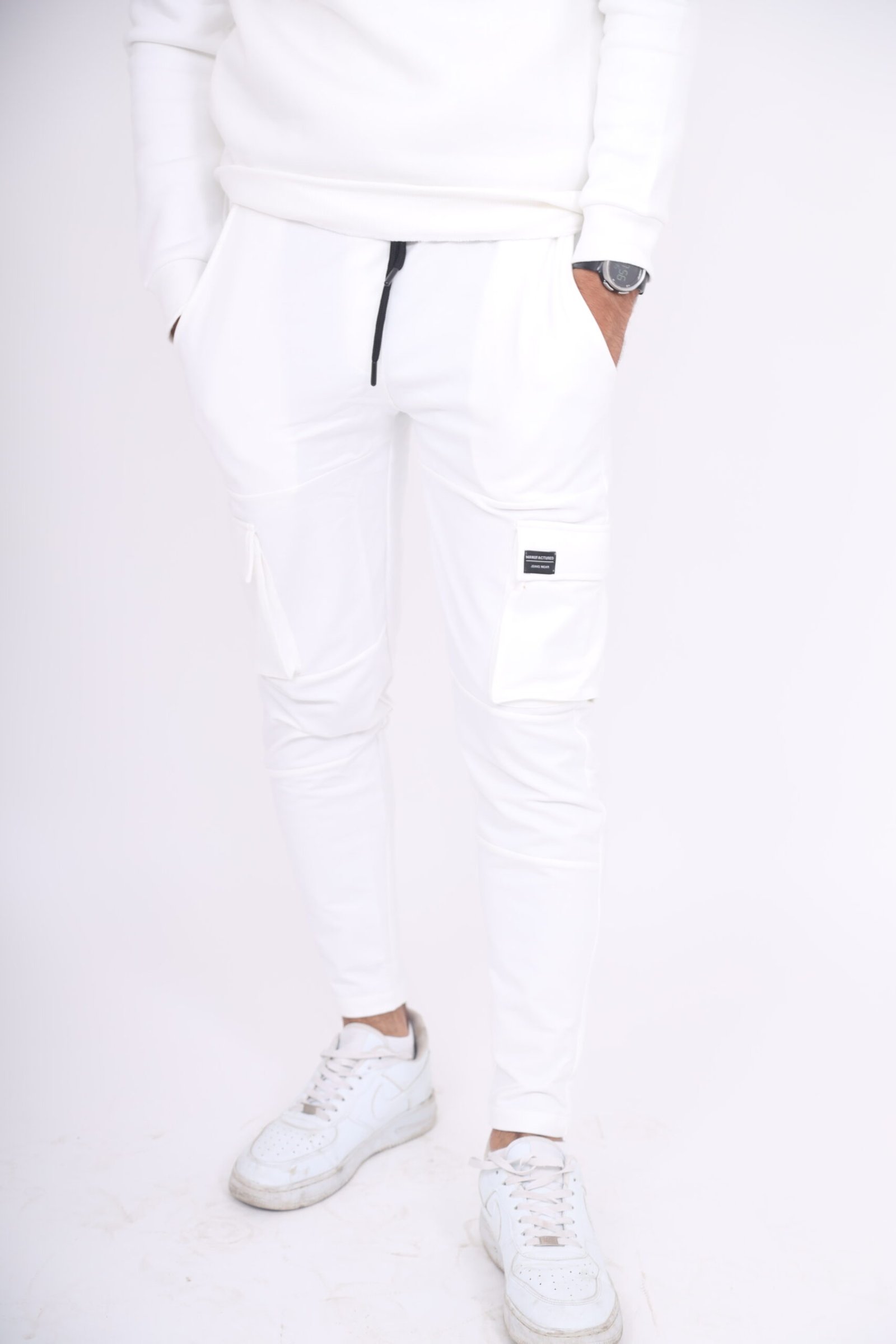Pantalon de jogging Coupe cargo blanc