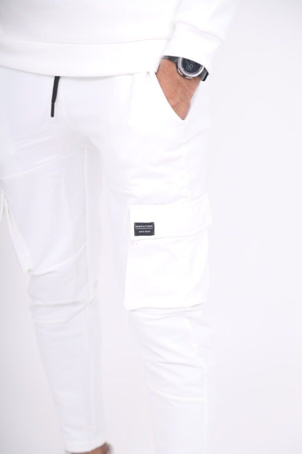 Pantalon de jogging Coupe cargo blanc