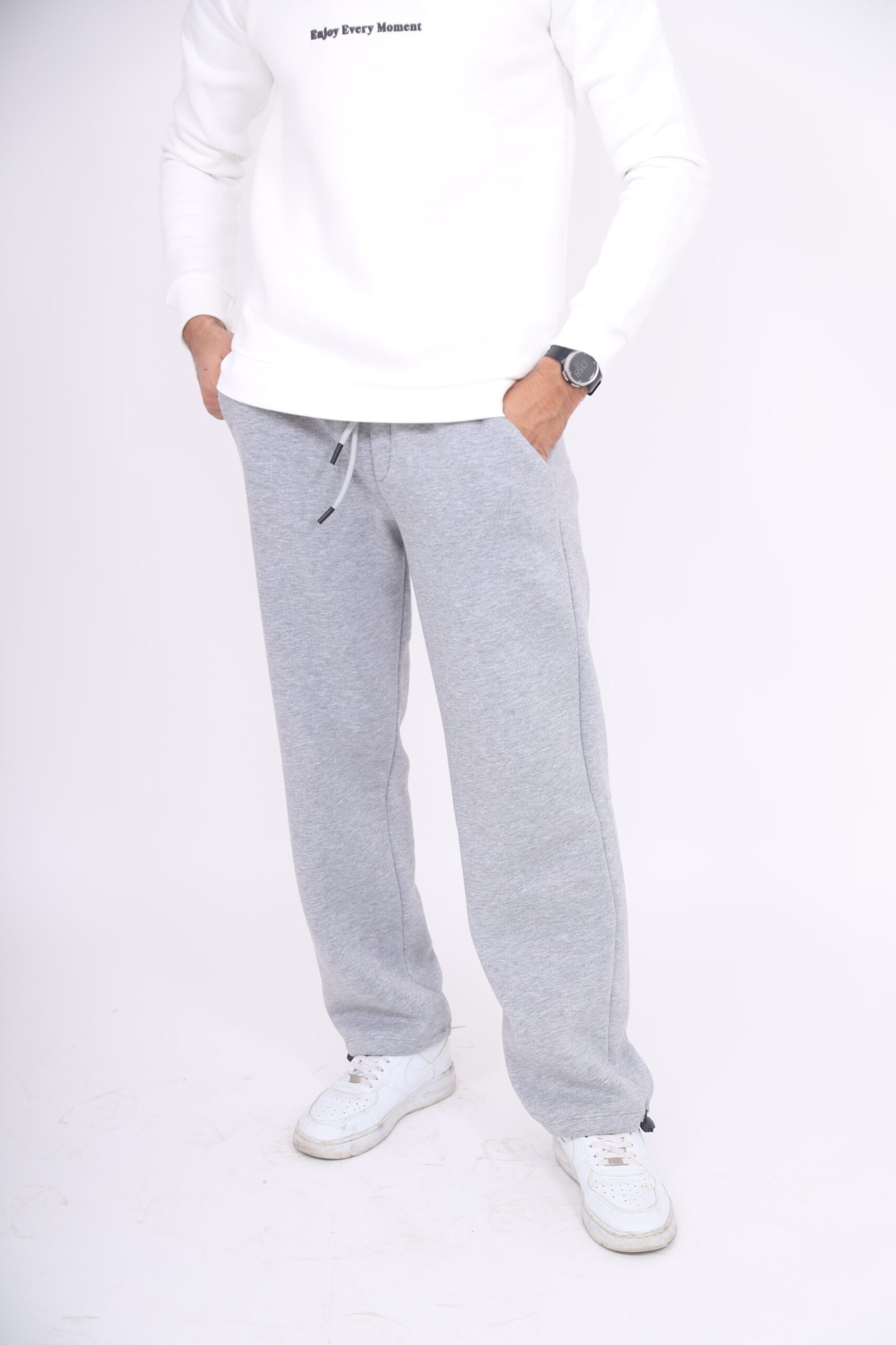 Jogging droit en molleton